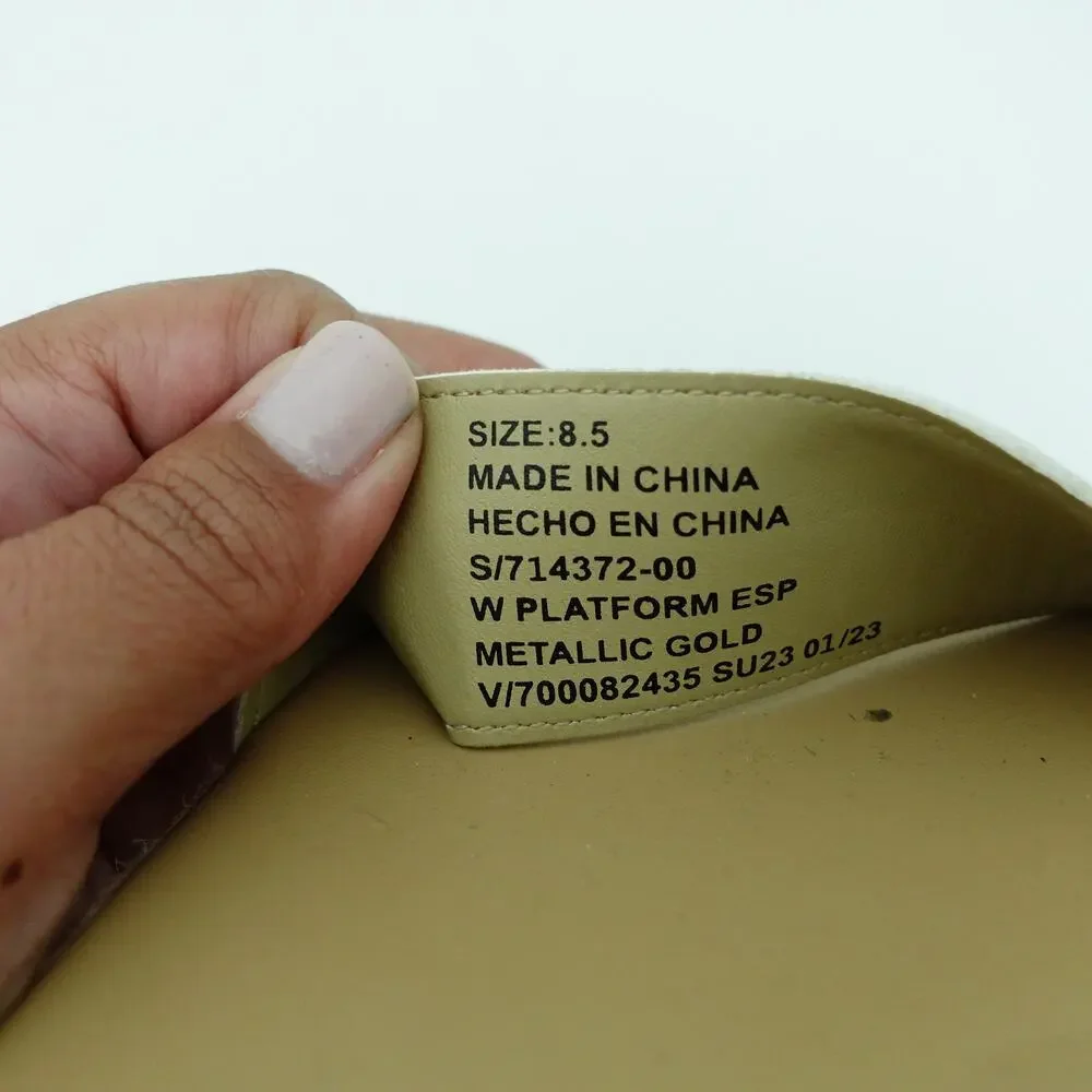 GAP Metallic Gold Platform Strappy Espadrille Comfort Sandals - Size 8.5